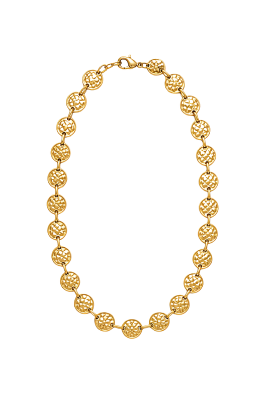 Vintage Textured Gold Necklace
