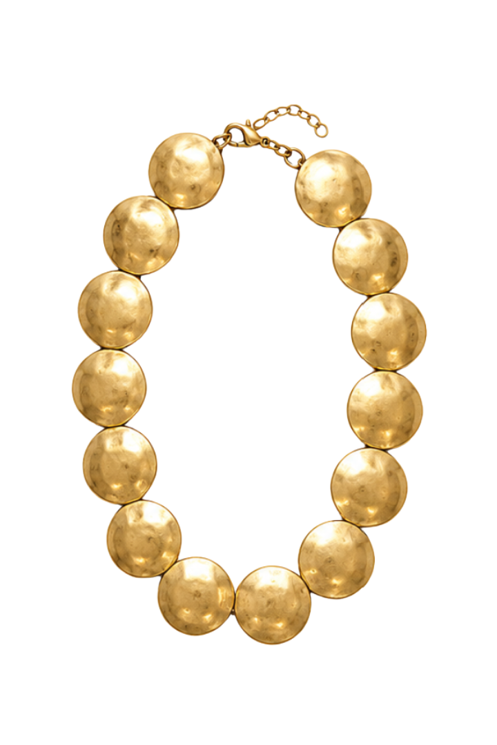 Vintage Hammered Disc Necklace