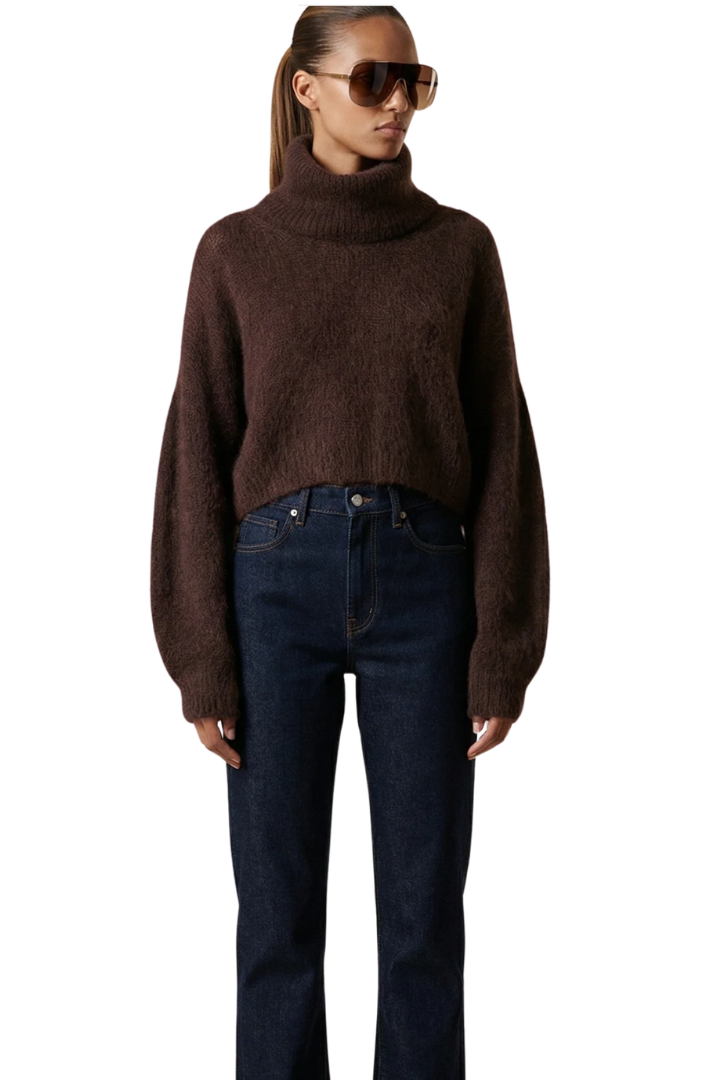 Andrea Roll Neck alpaca sweater front view