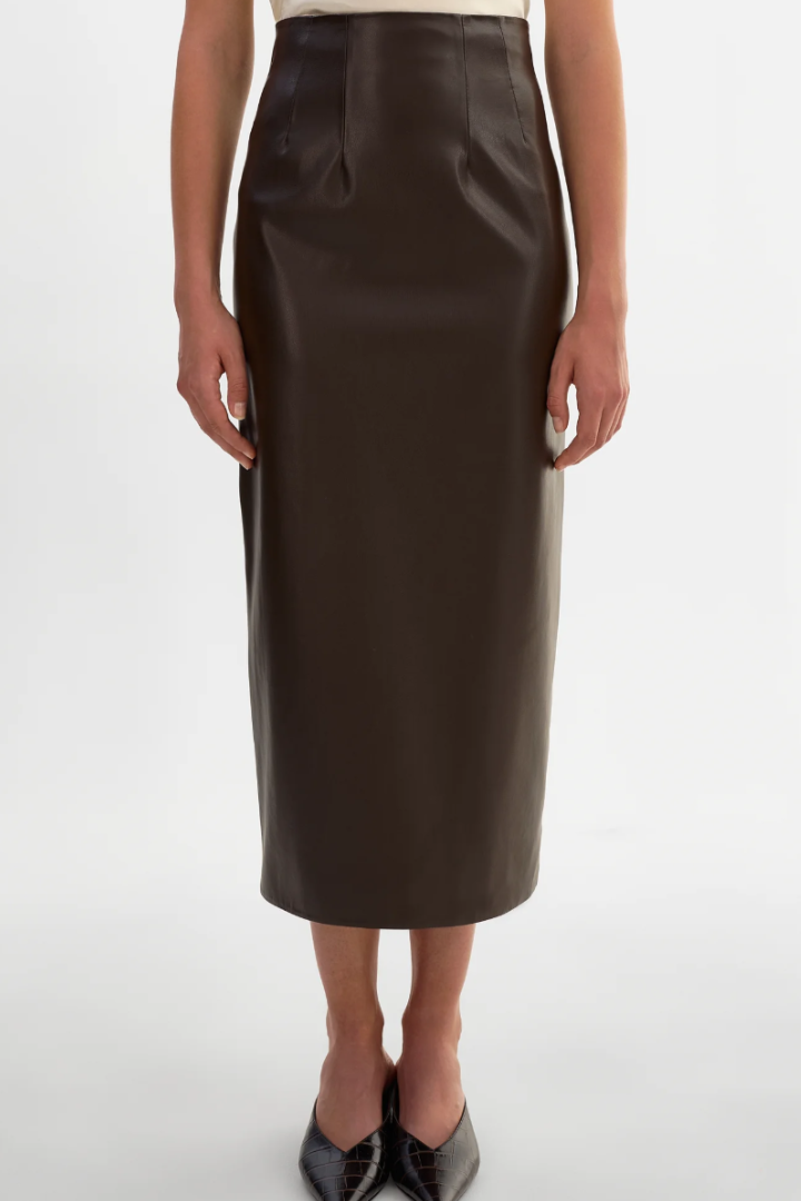 Maylor Faux Leather Pencil Skirt, front view