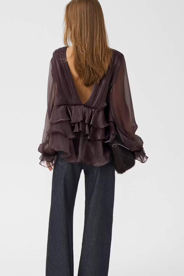 Licie Top, ruffle hem detail