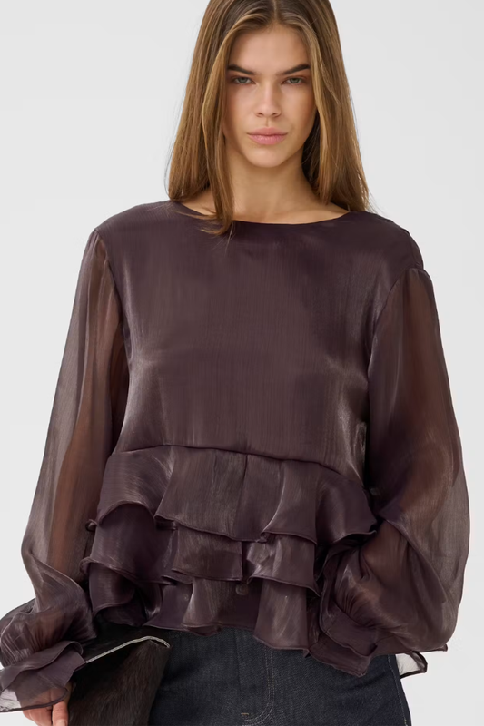 Licie Top sheer blouse, front view