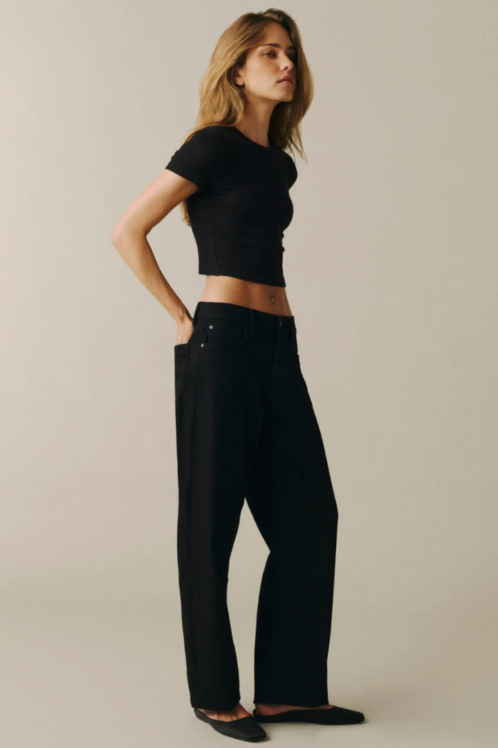 BNA Soft Barrel Jean, back pocket detail