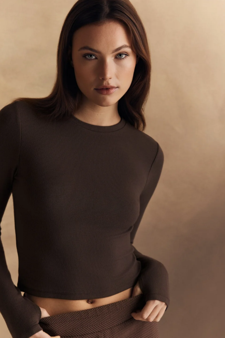 Lune Active Mila Long Sleeve in Brown — clean, effortless fit designed for everyday wear.