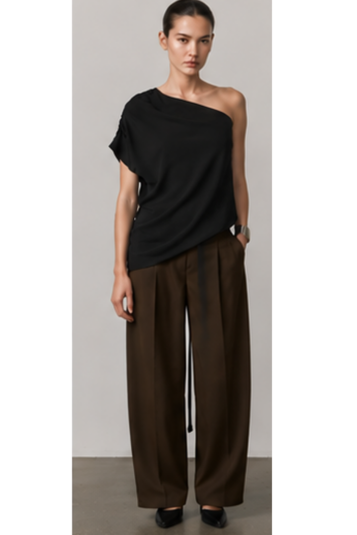 Birgitte Herskind Brenda Top in Black — fluid, lightweight 100% FSC viscose fabric.