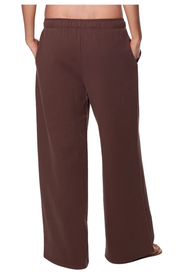Tkees Cloudsoft Wide Leg Pant in Brown — finished with side pockets for effortless wear.