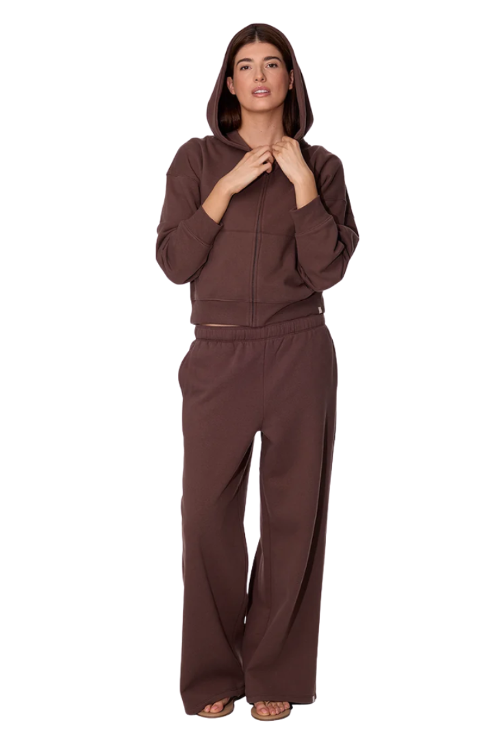 Tkees CloudSoft in Brown — brushed cotton-poly fleece with a sueded exterior finish.