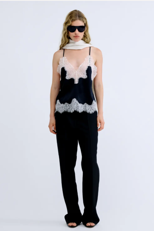 Love Stories Pippa Cami — silk lace camisole in black