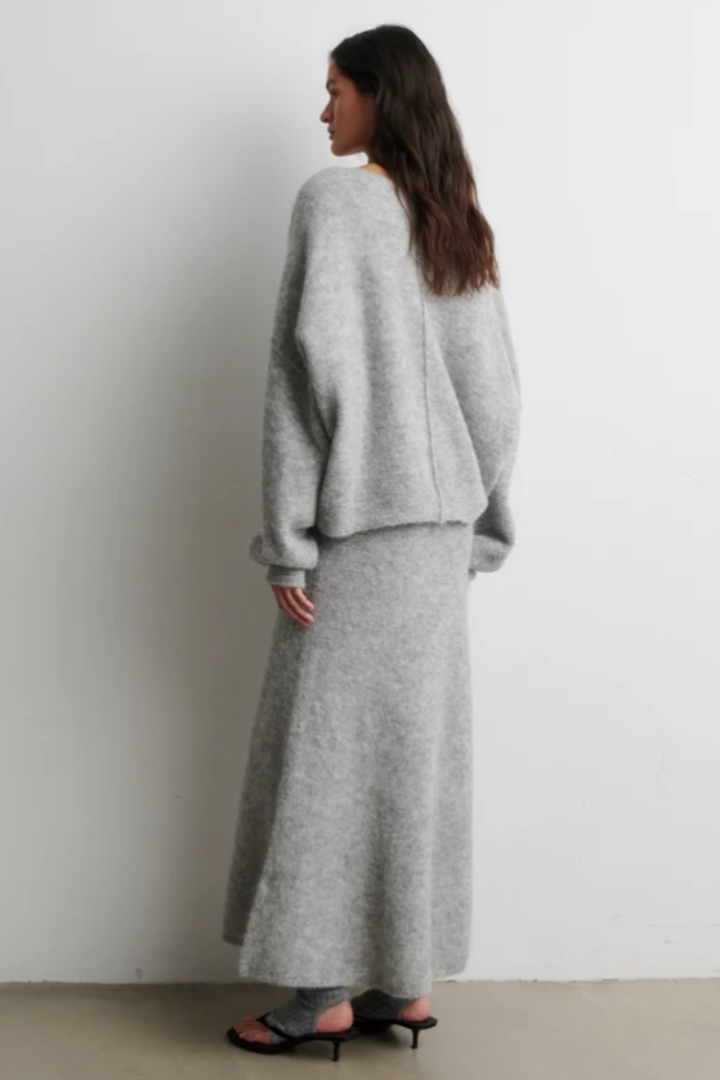 Second Female Pollenza Sweater — oversized alpaca sweater in grey, view 3