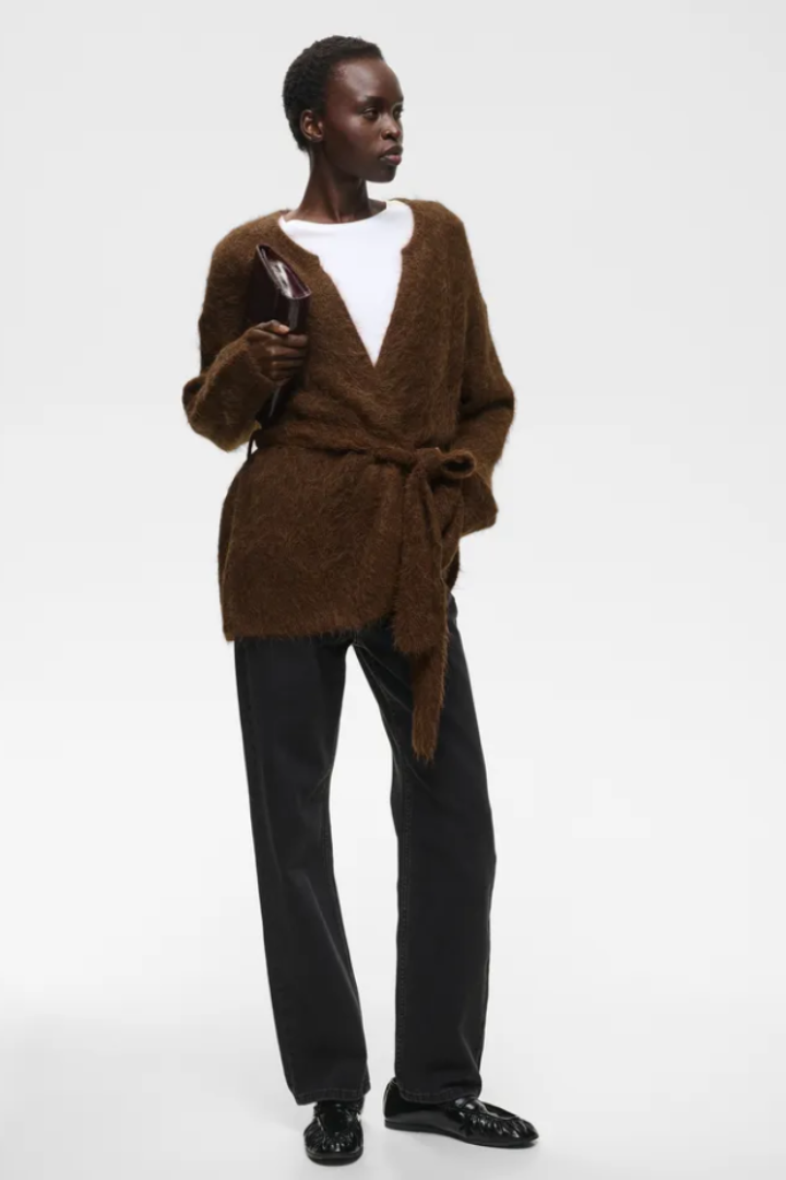 InWear Pello Cardigan — knit cardigan in brown, view 4