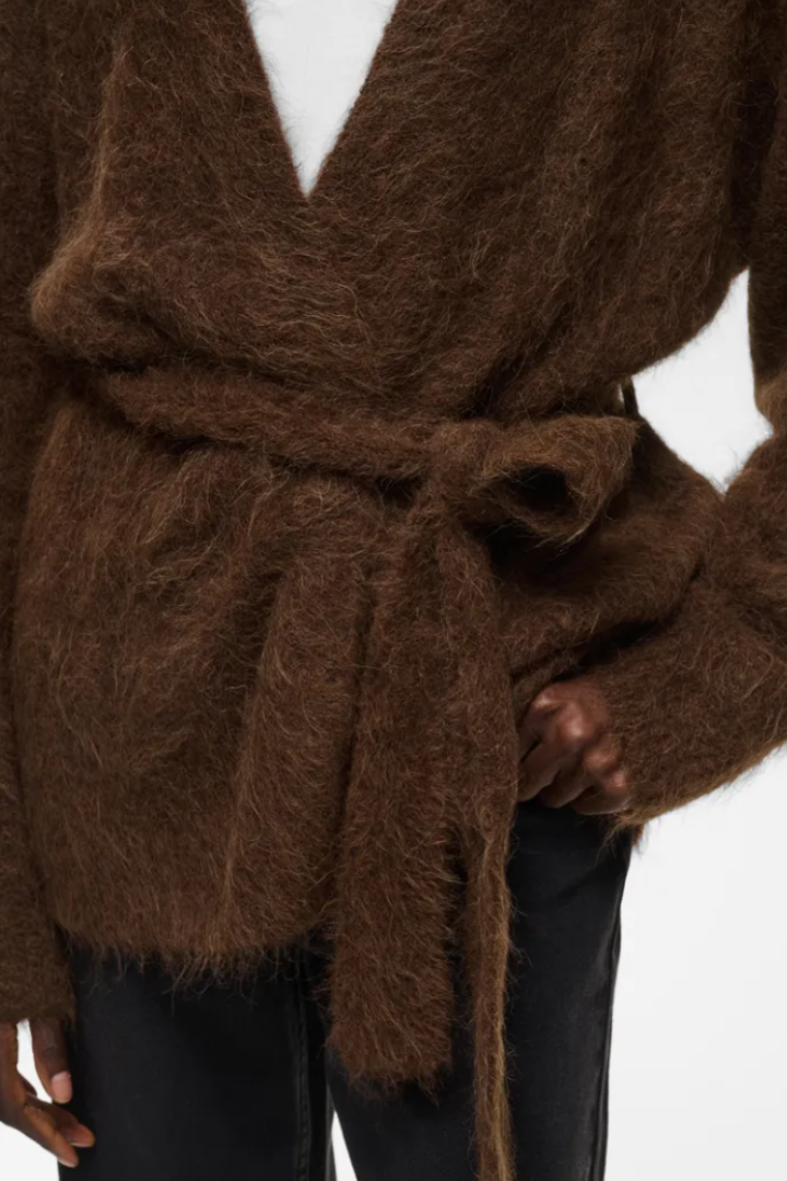 InWear Pello Cardigan — knit cardigan in brown, view 3