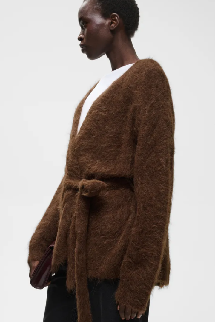 InWear Pello Cardigan — knit cardigan in brown, view 2