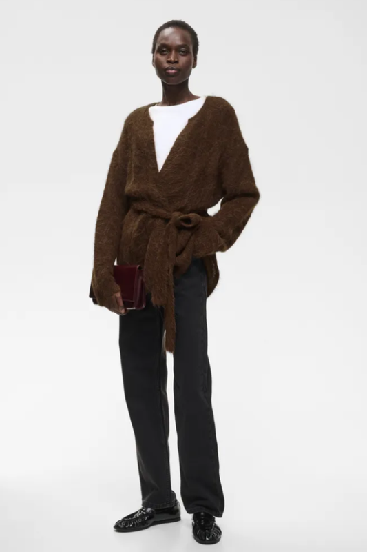 InWear Pello Cardigan — knit cardigan in brown