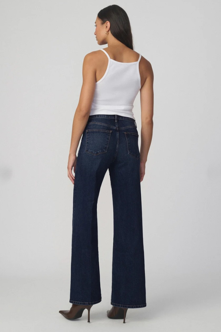 Joe's Jeans Mia Wide Leg — high-rise wide-leg jean in medium-dark indigo, view 7