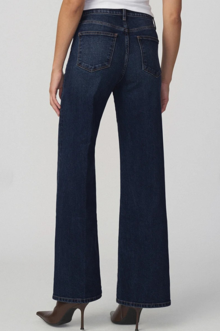 Joe's Jeans Mia Wide Leg — high-rise wide-leg jean in medium-dark indigo, view 4