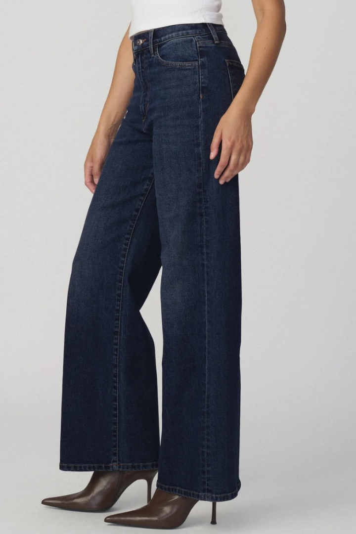 Joe's Jeans Mia Wide Leg — high-rise wide-leg jean in medium-dark indigo, view 3