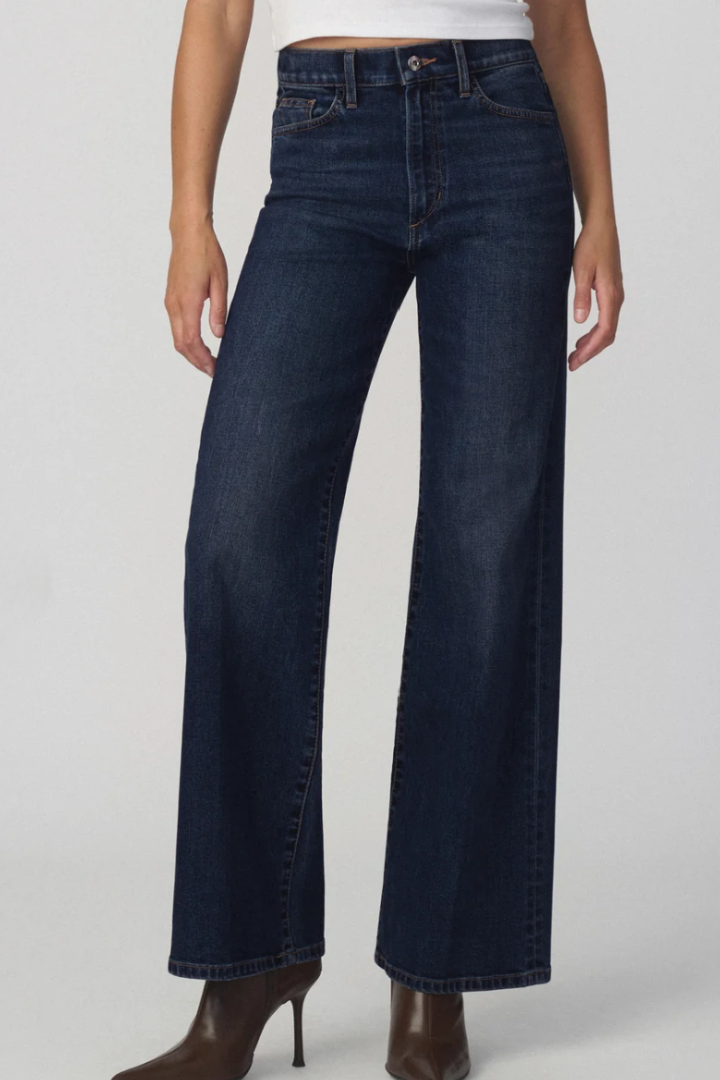 Joe's Jeans Mia Wide Leg — high-rise wide-leg jean in medium-dark indigo, view 2