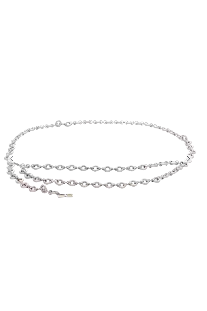 Gestuz Rincka Belt — polished steel chain belt, view 4