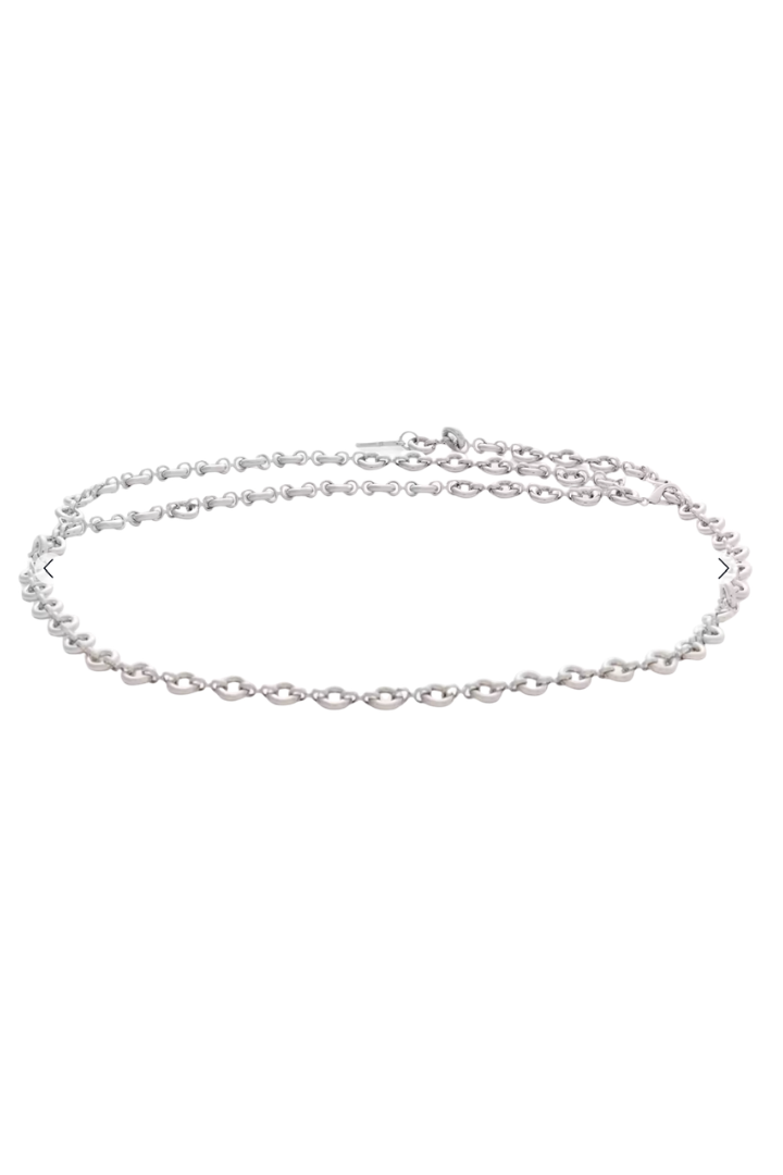 Gestuz Rincka Belt — polished steel chain belt, view 3
