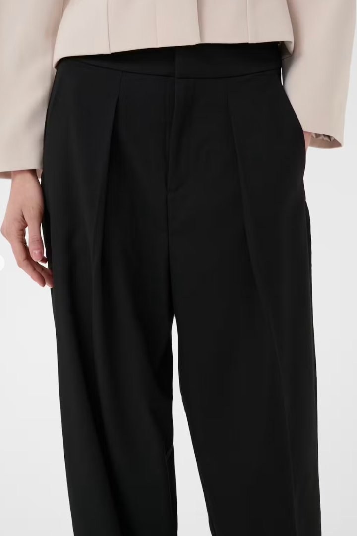 InWear Cadie Trouser — high-waisted barrel-leg trouser in black, view 5