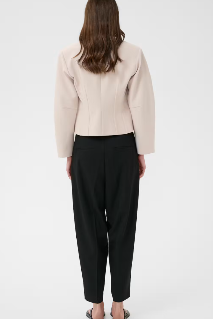 InWear Cadie Trouser — high-waisted barrel-leg trouser in black, view 4