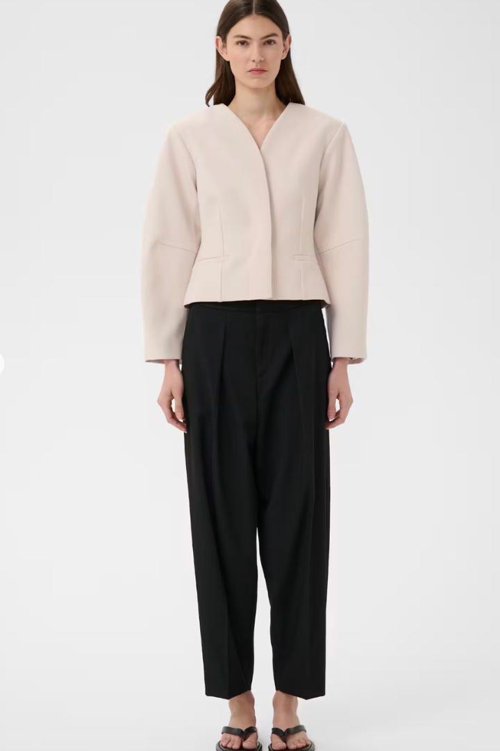 InWear Cadie Trouser — high-waisted barrel-leg trouser in black, view 2