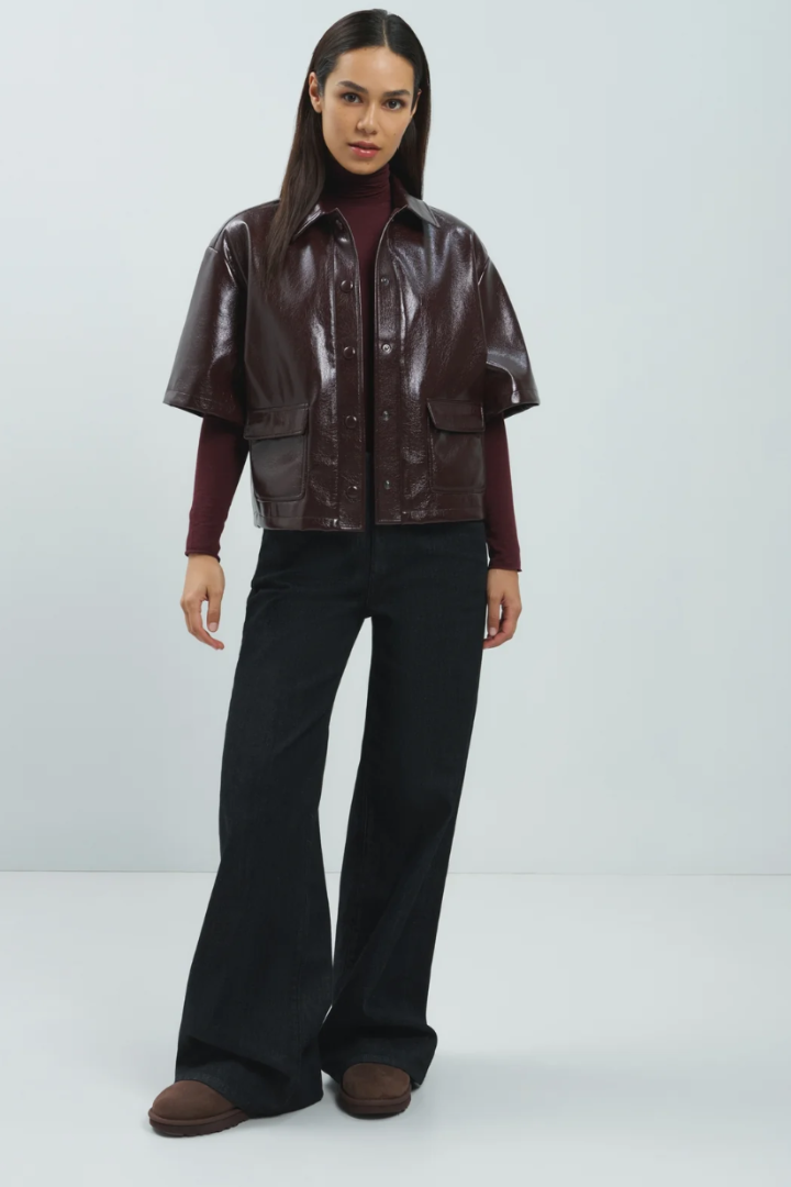 YAYA Wide Leg Denim Trouser — tailored wide-leg denim trouser in black, view 7