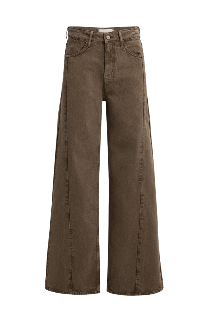 YAYA Wide Leg Denim — high-waisted wide-leg jean in brown, view 2
