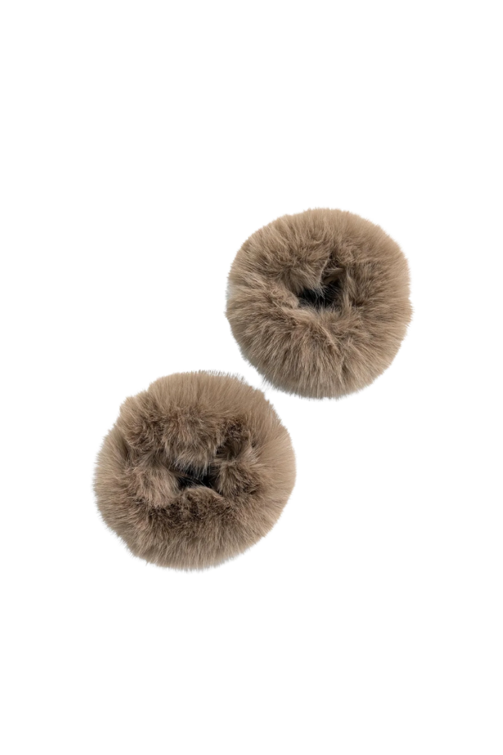 YAYA Faux Fur Cuffs — fluffy faux fur sleeve cuffs, view 3
