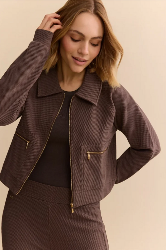 Lune Active Moon Short Jacket — short jacket in beige with gold detailing