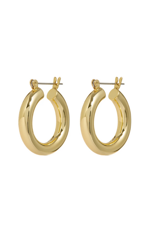 Baby Amalfi Tube Hoops - Gold