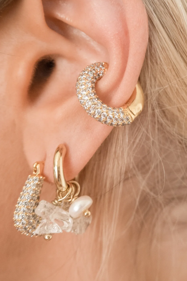 Pave Amalfi Ear Cuff - Gold