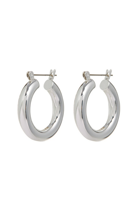 Baby Amalfi Tube Hoops - Silver