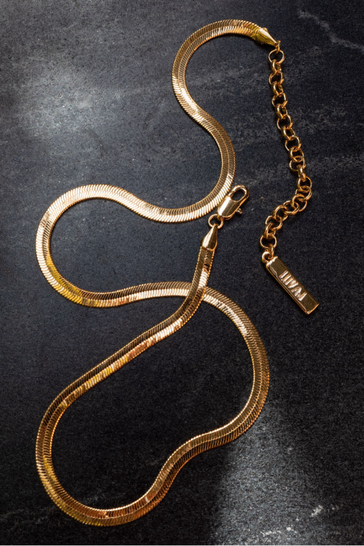 Classic Herringbone Chain - Gold