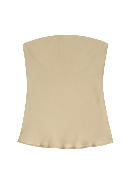 silk tube top sand beige